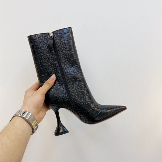 New Autumn And Winter Print High Heeled Boots